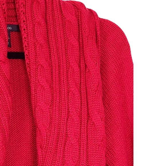 STYLE & CO. RED WATERFALL OPEN FRONT KNIT CARDIGAN SIZE M - Picture 6 of 7